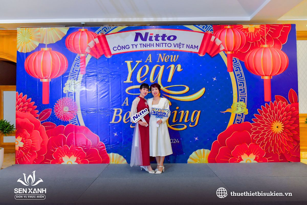 Backdrop tiệc tất niên Nitto Backdrop tiệc tất niên Nitto