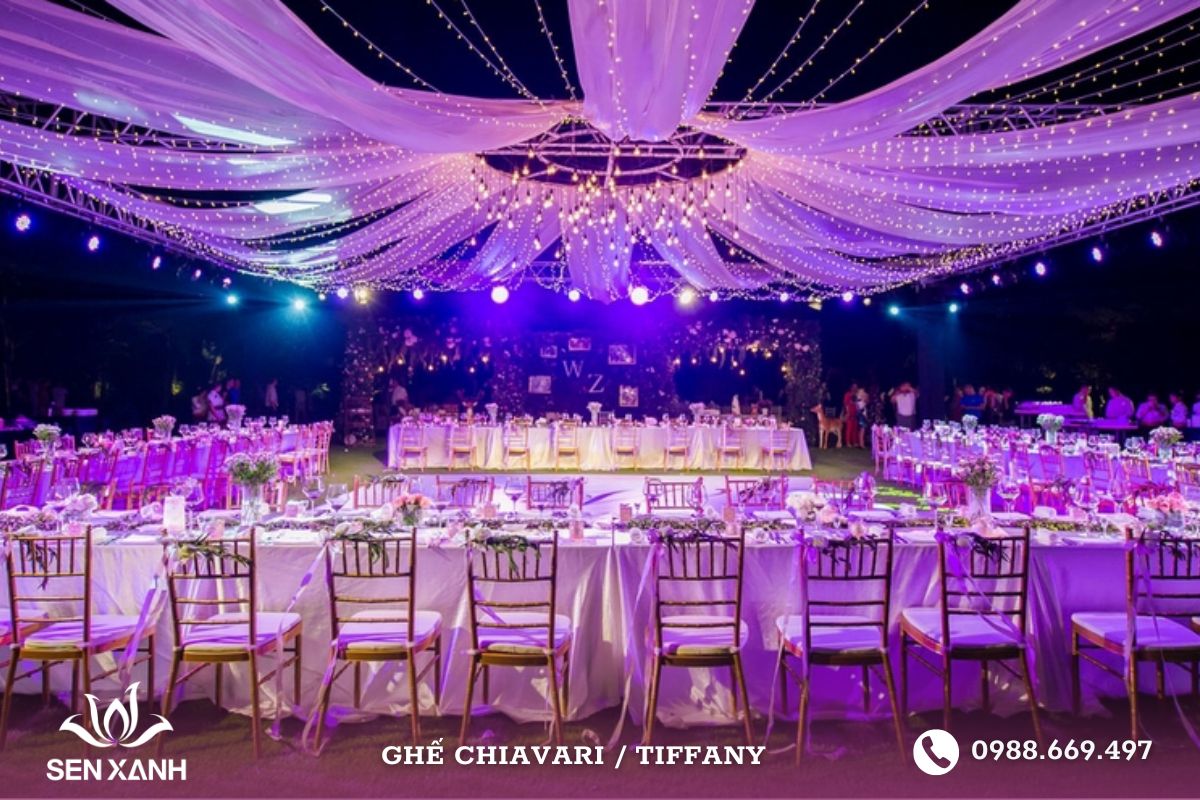 Dịch vụ Cho thuê ghế Chiavari phục vụ tiệc cưới là phổ biến 